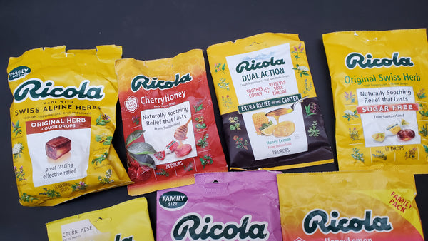 Lot of Assorted Ricola Cough Drops 150packs (See Images For Dates)